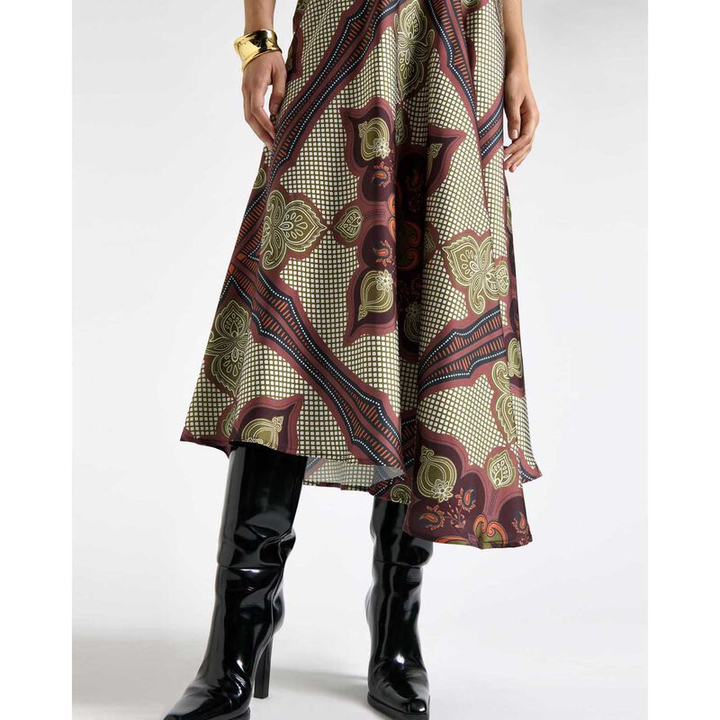 Cue Mocha Chateau Asymmetric Midi Dress image number 2